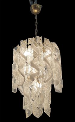 Large Spiral Torciglione Murano Glass Chandelier, 1970s-JJC-957633