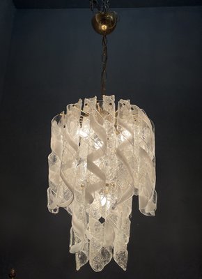 Large Spiral Torciglione Murano Glass Chandelier, 1970s-JJC-957633