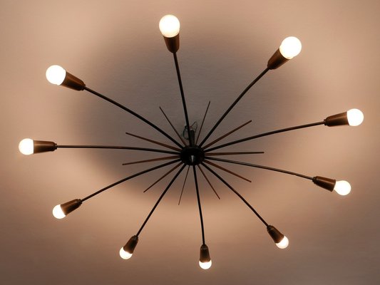 Large Sputnik Ceiling Light Sun by J.T. Kalmar, Austria, 1950s-WPT-2043784