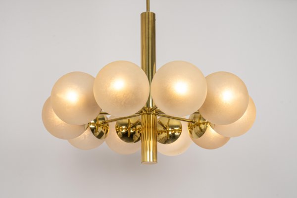 Large Sputnik Glass Globe Chandelier from Kaiser Leuchten, Germany, 1970s-UGR-1171186