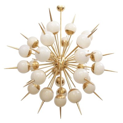 Large Sputnik Murano Glass and Brass Chandelier, 1980s-VLZ-631859