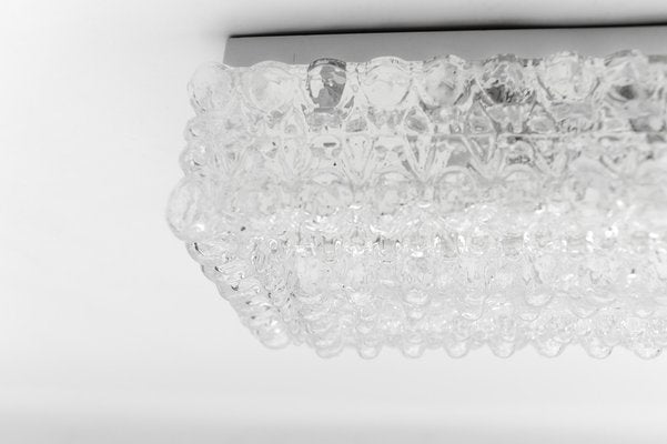 Large Square Bubble Glass Flush Mount by Bega, 1960s-KQB-1814427