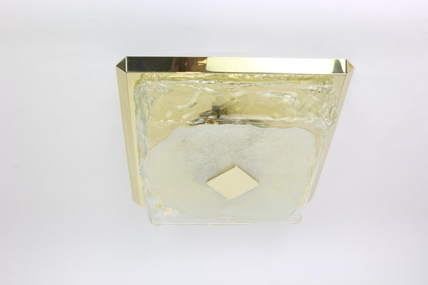 Large Square Flush Mount in Murano Organic Glass from Kalmar, Austria, 1960s-UGR-1085922