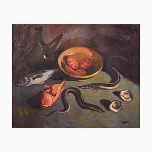 Large Still Life, Study of Fish and Oysters, 1944, Oil on Canvas-AOI-1115636