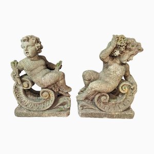 Large Stone Garden Love Sculptures, Set of 2-IBO-1755898