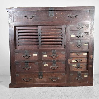 Large Store Archive Cabinet, Japan, 1890s-DWL-1787511