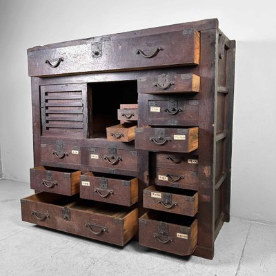 Large Store Archive Cabinet, Japan, 1890s-DWL-1787511