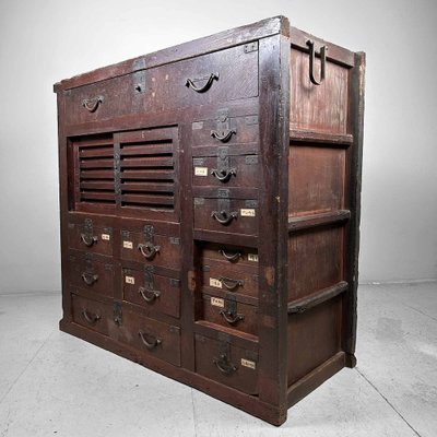 Large Store Archive Cabinet, Japan, 1890s-DWL-1787511