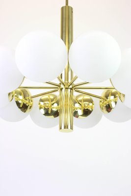 Large Stunning Kaiser Sputnik Opal Glass Globes Chandelier, Germany, 1970s-UGR-1085665