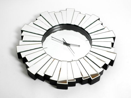 Large Sunburst Mirror Wall Clock, 1970s-RR-1083250