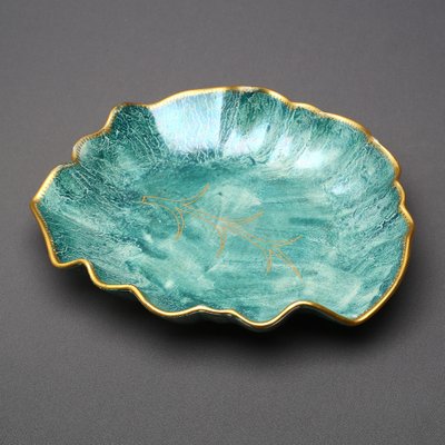 Large Swedish Art Deco Leaf-Shaped Green Lustre Centrepiece by Josef Ekberg for Gustavsberg, 1929-RUK-1758033