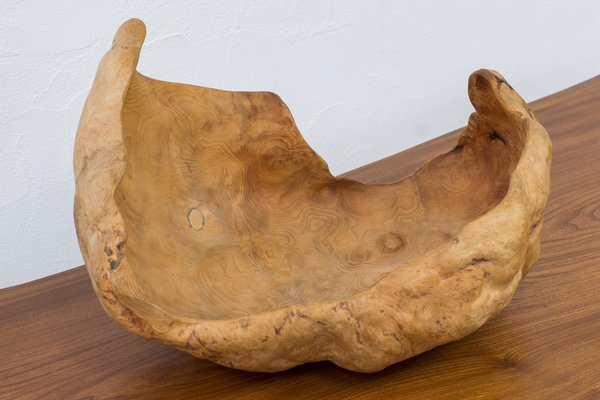 Large Swedish Burl Wood Bowl-KO-1702936