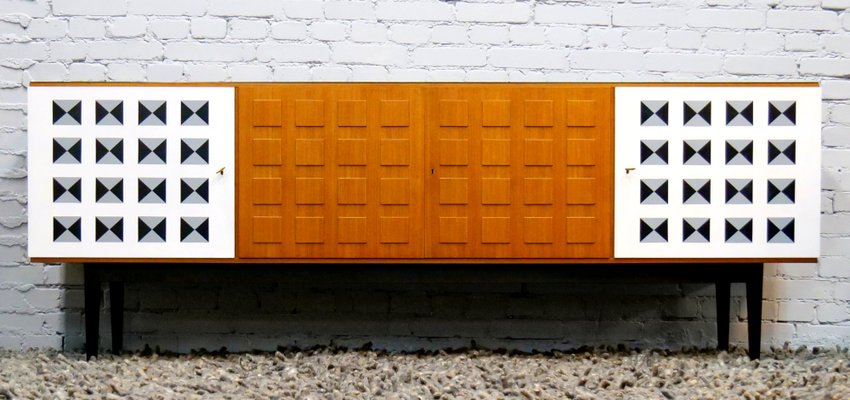 Large Swedish Chest of Drawers with Three-Dimensional Front, 1960s-QFD-1001395