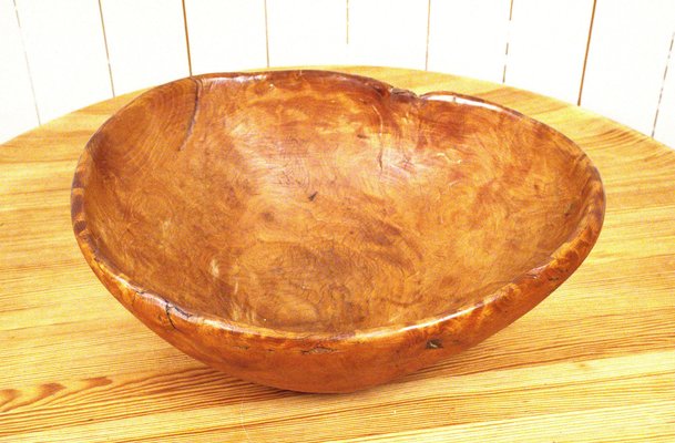 Large Swedish Folklore Birch Burl Wooden Bowl, 1890s-UDU-1807781