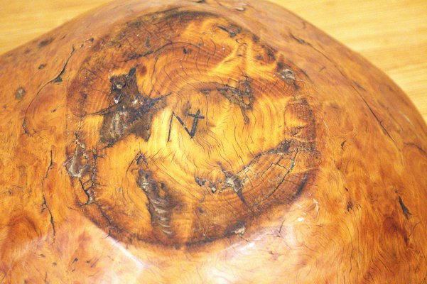 Large Swedish Folklore Birch Burl Wooden Bowl, 1890s-UDU-1807781