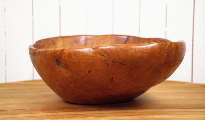 Large Swedish Folklore Birch Burl Wooden Bowl, 1890s-UDU-1807781