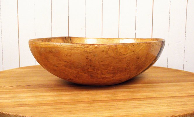 Large Swedish Folklore Birch Wooden Bowl, 1890s-UDU-1807766