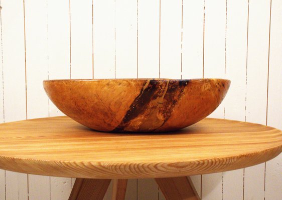 Large Swedish Folklore Birch Wooden Bowl, 1890s-UDU-1807766