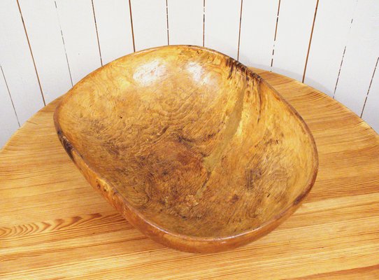 Large Swedish Folklore Birch Wooden Bowl, 1890s-UDU-1807766