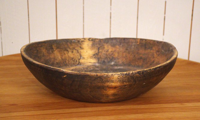 Large Swedish Folklore Wooden Bowl-UDU-1807772