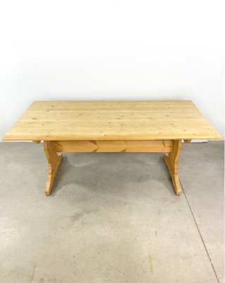 Large Swedish Pinewood Dining Table, 1980s-QFU-1194167