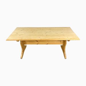 Large Swedish Pinewood Dining Table, 1980s-QFU-1194167