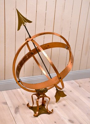 Large Swedish Wrought Iron, Brass and Copper Garden Sundial, 1960s-UDU-1821237