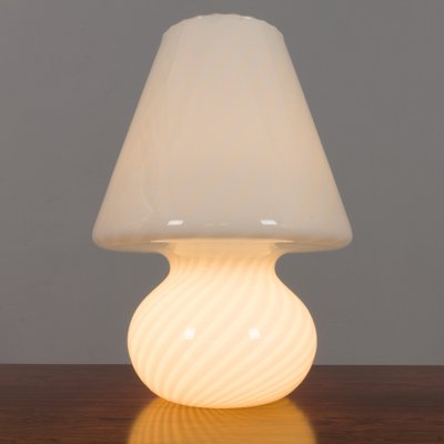 Large Swirl Murano Glass Mushroom Table Lamp by Paolo Venini for Venini, Italy, 1960s-UE-986322