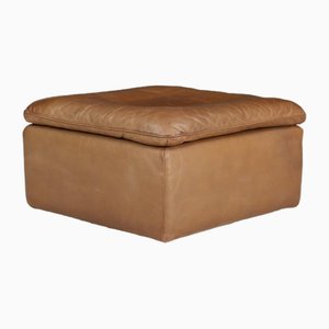 Large Swiss Pouf in Patinated Cognac Leather from De Sede, 1970s-TRW-1797090