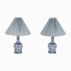 Large Table Lamps in Antique Dutch Delft, 18th Century, Set of 2-DQ-1371455