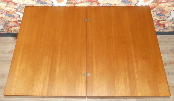 Large Teak Dining Table with Folding Turning Mechanism, 1960s-AFE-1117703