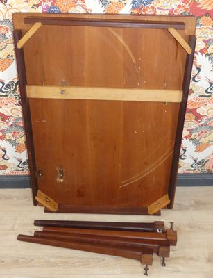 Large Teak Dining Table with Folding Turning Mechanism, 1960s-AFE-1117703