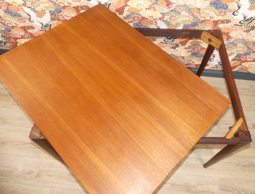 Large Teak Dining Table with Folding Turning Mechanism, 1960s-AFE-1117703