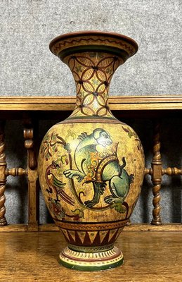 Large Terracotta Vase Painted by Montopoli Etruria, Italy-MWB-1761721