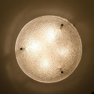 Large Thick Textured Glass Ceiling Light from Kalmar, 1960s-VDW-997149