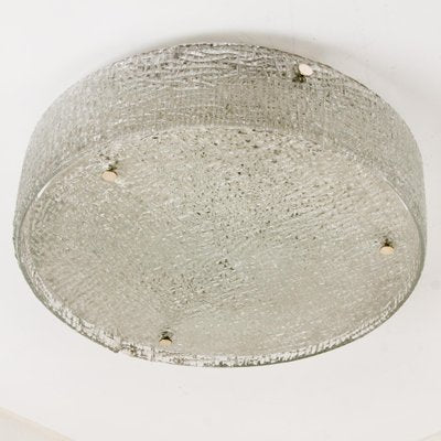 Large Thick Textured Glass Ceiling Light from Kalmar, 1960s-VDW-997149