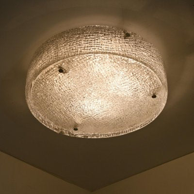 Large Thick Textured Glass Ceiling Light from Kalmar, 1960s-VDW-997149