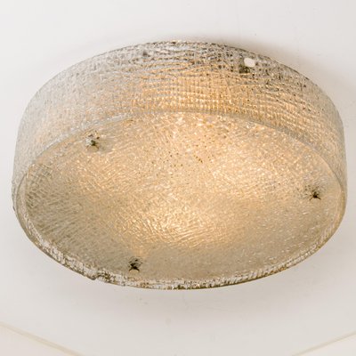 Large Thick Textured Glass Ceiling Light from Kalmar, 1960s-VDW-997149