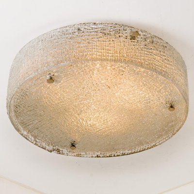 Large Thick Textured Glass Flush Mount, 1960s, set of 6-VDW-952915