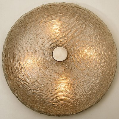 Large Thick Textured Glass Flushmount Ceiling Light from Kaiser, Germany, 1960s-VDW-1274188