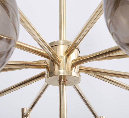 Large Tinted Glass and Brass Chandelier Attributed to Hans-Agne Jakobsson, 2000s-VLZ-631835