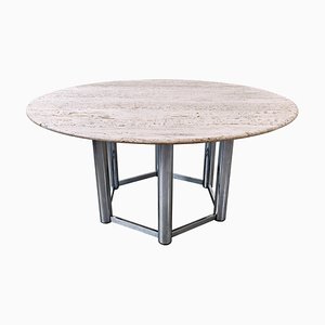 Large Travertine Dining Table-FGA-923737