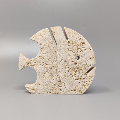 Large Travertine Fish Sculpture by Enzo Mari for f.lli Mannelli, 1970s-QGR-1322973