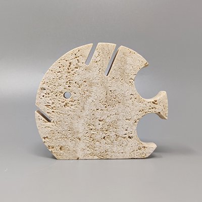 Large Travertine Fish Sculpture by Enzo Mari for f.lli Mannelli, 1970s-QGR-1322973