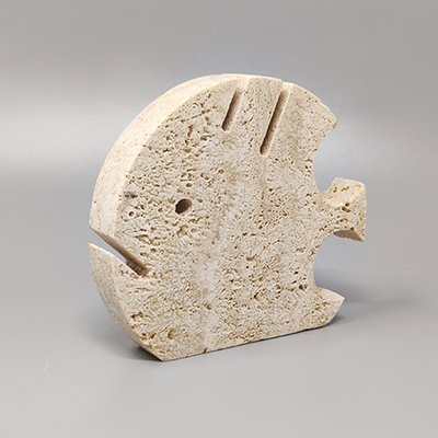 Large Travertine Fish Sculpture by Enzo Mari for f.lli Mannelli, 1970s-QGR-1322973