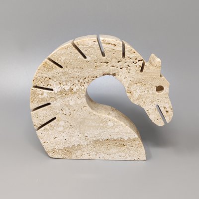 Large Travertine Horse Sculpture by Enzo Mari for f.lli Mannelli, 1970s-QGR-1314787