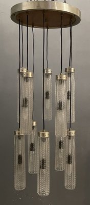 Large Tubular Glass Chandelier, 1970s-JJC-857272