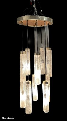 Large Tubular Glass Chandelier, 1970s-JJC-857272