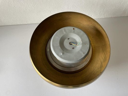 Large Ufo Opal Glass and Brass Sconce from Valenti, Italy, 1970s-RDS-1314398