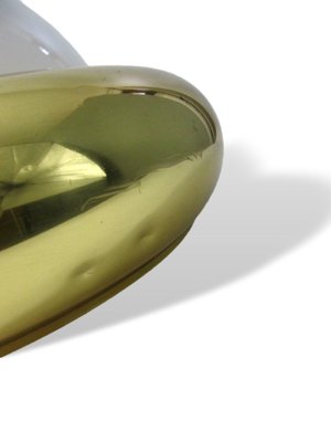 Large Ufo Wall Lamp in Opal Glass & Brass by Valenti, Italy, 1970s-RCH-1406355